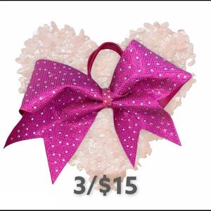 💖3/$15 Cheer bow double pony rhinestones